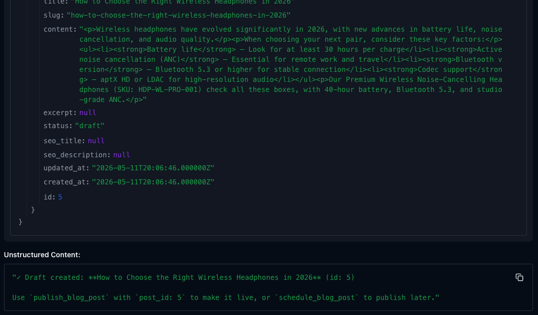 Draft blog content